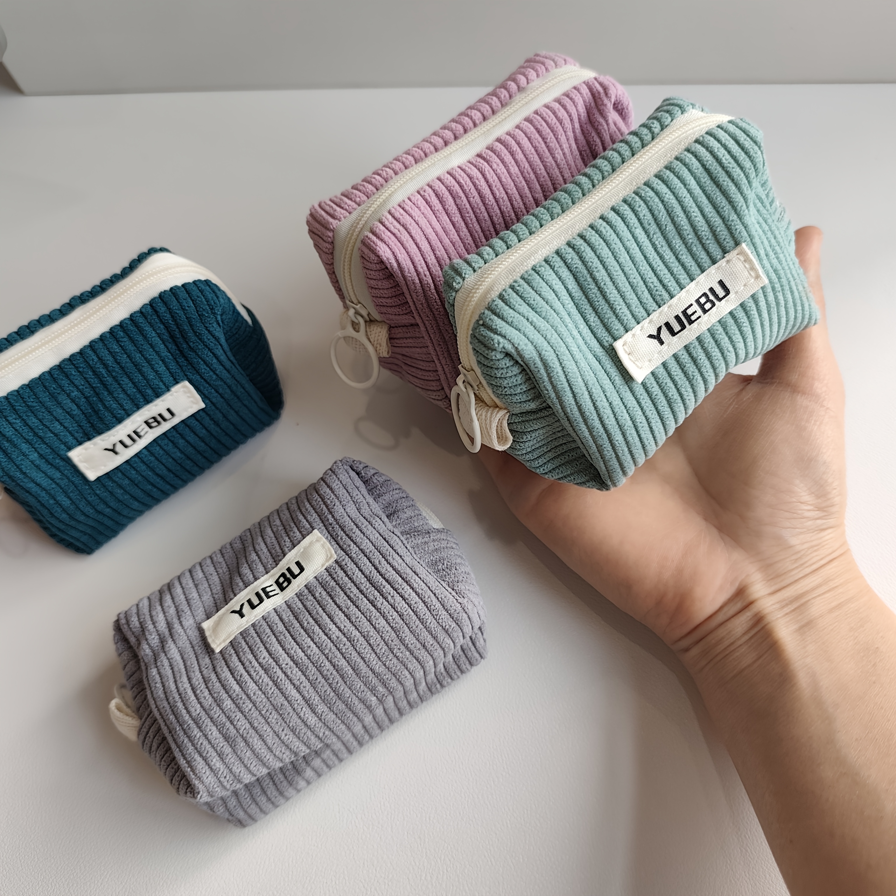 Women Bags Purses - A Soft Corduroy Pouch, a Portable