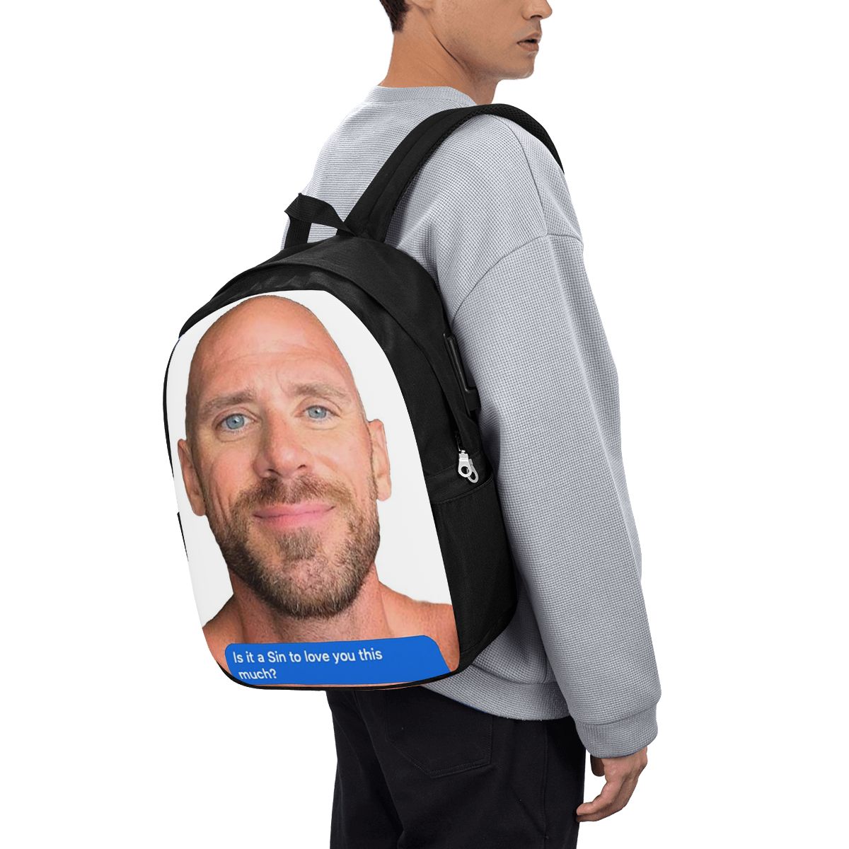 Women Bags For Laptop - Johnny Sins Flirty Text Bubble Backpack