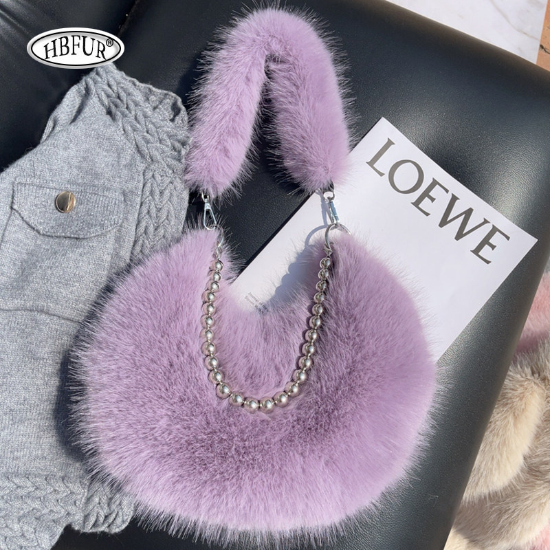 Women Bags Max - Women's Faux Fox Fur Handbag Shoulder