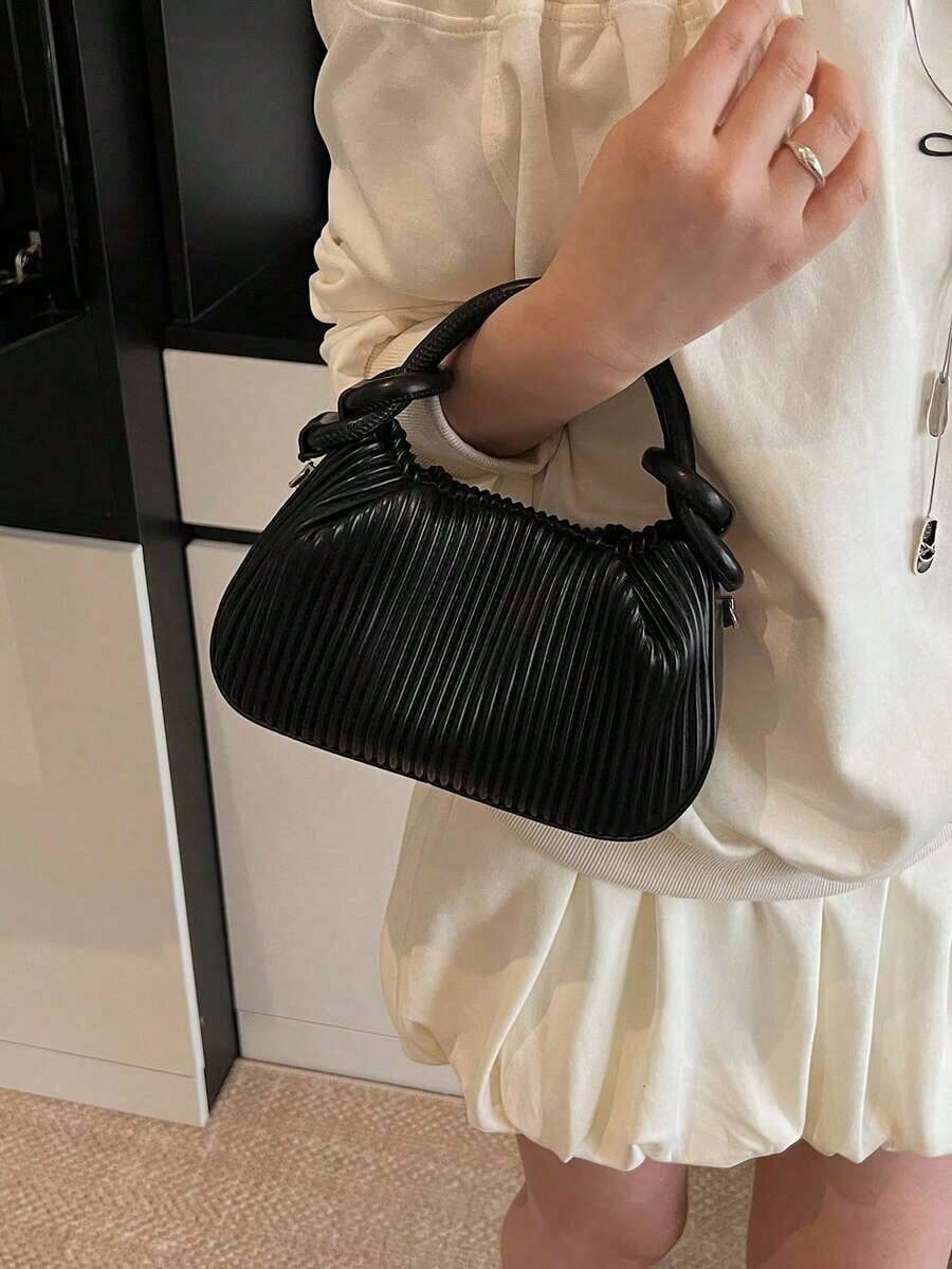 Vintage Woven Texture PU Leath - đánh giá và giá Half Moon Crescent
