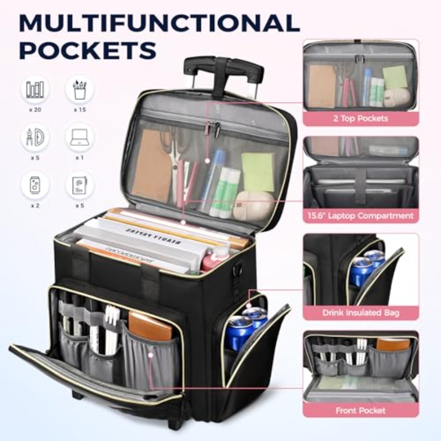 Rolling Teacher Bag, 15.6 Inch - đánh giá và giá Women Bags For Laptop