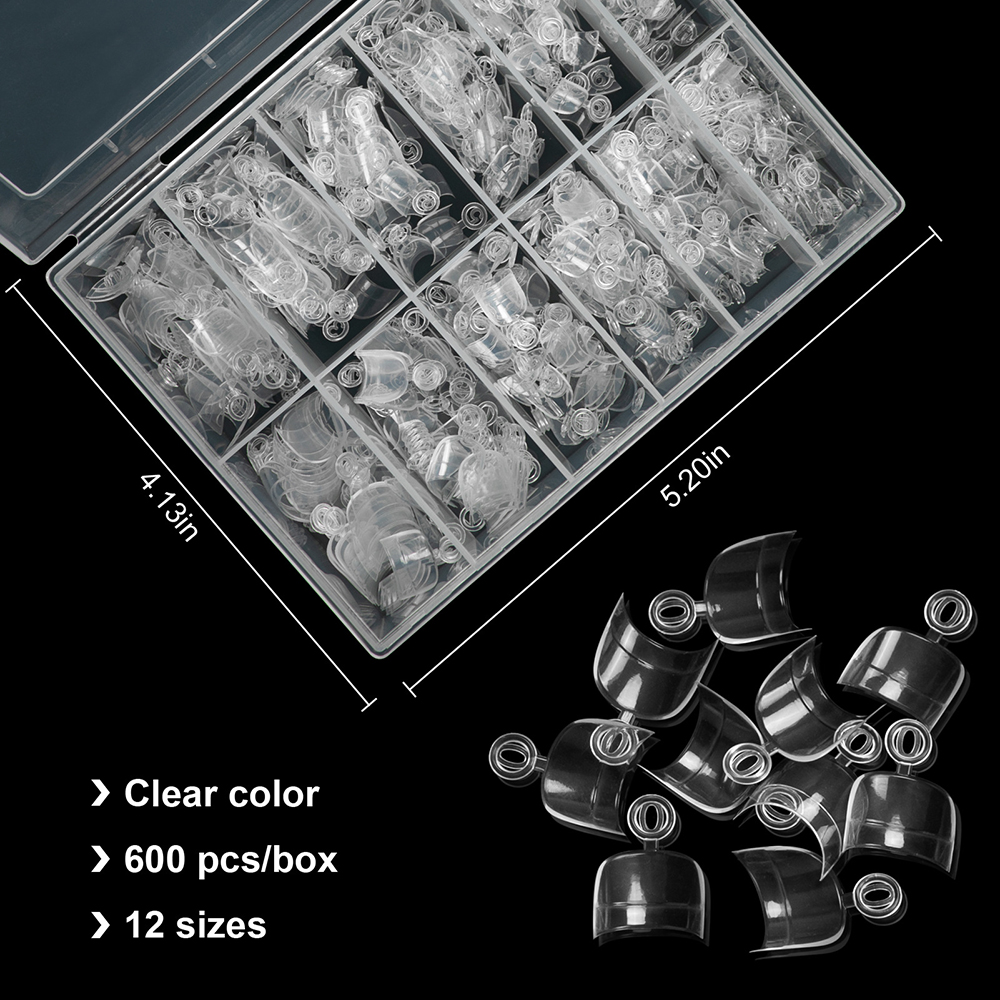 600PCS French Short Square Nai - đánh giá và giá Half Moon Crescent