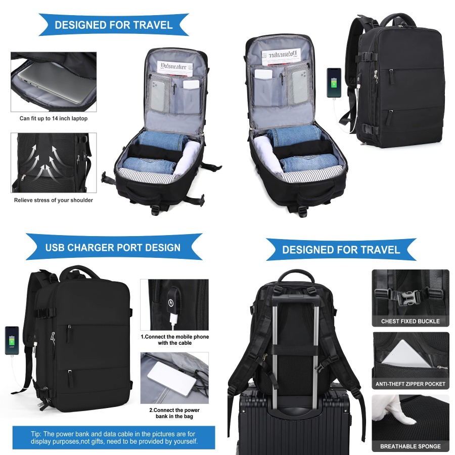 【New Arrival】Black Travel Back - đánh giá và giá Women Bags For Laptop