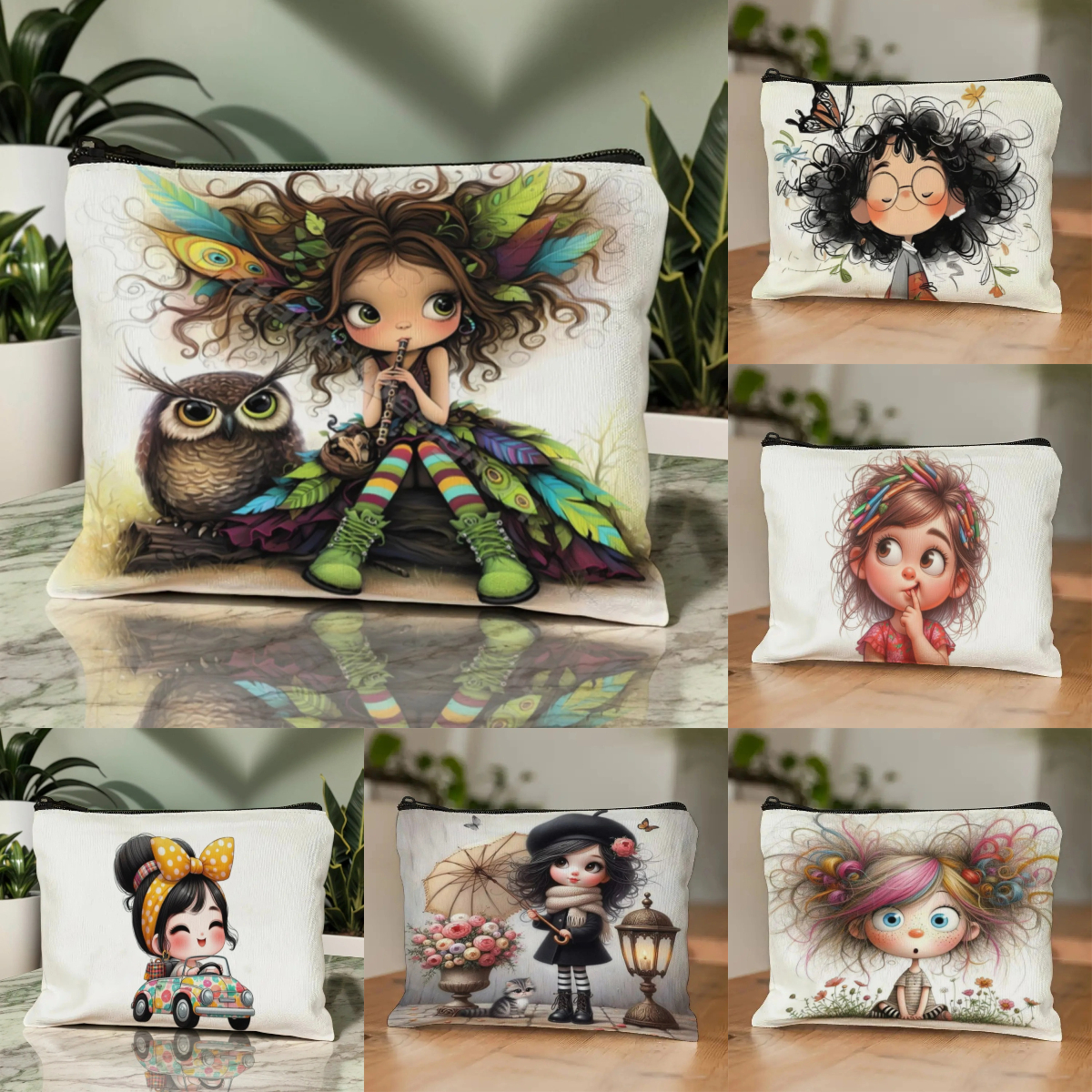 Cartoon Girl Makeup Bag Zipper - đánh giá và giá Women Bags Purses